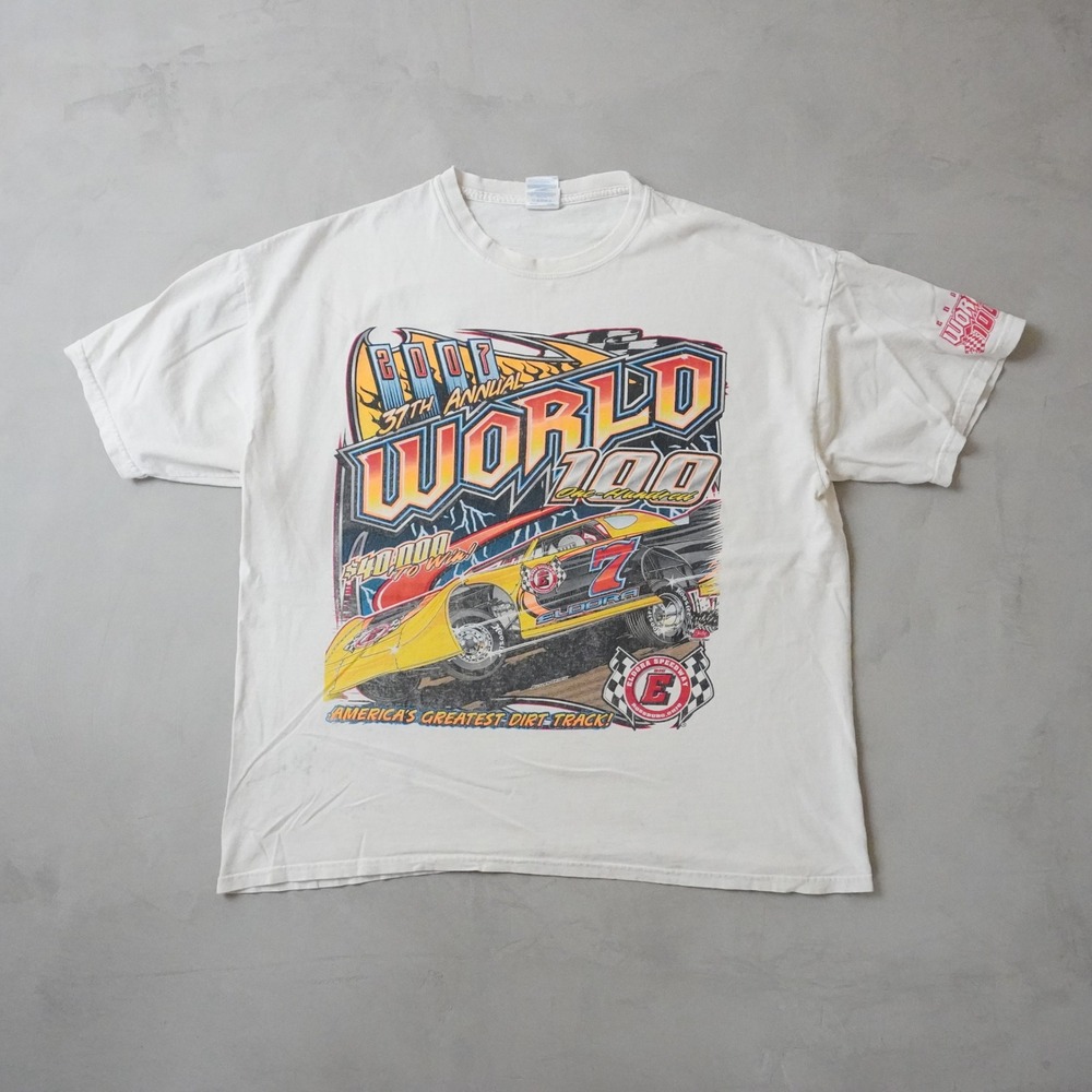 Vintage 2007 Eldora Speedway World 100 Racing T-Shirt XL Mens White Dirt Track